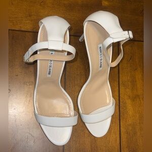 Manolo Blahnik White Strappy Heels
